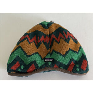Patagonia Baby Reversible Beanie Geo Knit Small Nettle Green Hat